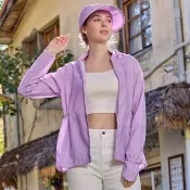【ATUNAS 歐都納】女款玩美肌光涼感防曬抗UV中長版外套(A1GA2608W馬卡龍紫/風衣/透氣/戶外旅遊/休閒露營)