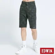 EDWIN 男裝 JERSEYS 迦績 EJ2 棉涼感迷彩短褲-墨綠色