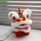 AUGUSTINAJM舞獅鑰匙扣,卡通本命年馬年舞獅吊墜,醒獅中國風毛絨玩具玩偶中國新年禮物每日