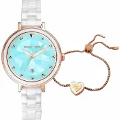 大高雄鐘錶城 RELAX TIME Aurora 極光系列半陶瓷腕錶-湖水綠 (RT-92-5)/36mm｜樂天領券現折★全館特惠中★指定刷卡回饋10%