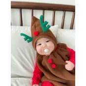 ♥佟佟童裝♥ 聖誕節裝扮衣服 嬰幼兒麋鹿毛絨造型服裝