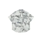 (店+)AAPSRM8528XAO Aape SS25 迷彩噴墨做舊效果潮流短袖襯衫 男款