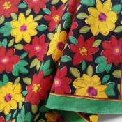 古董 Givenchy 提花花卉手帕 野花 18.5 x 18.5 英吋