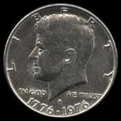 【滿300出貨】D版美國肯尼迪50分半美元硬幣 1976年建國200年紀念幣真幣 30.6mm
