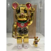 現貨//日本 大阪萬博 万博 限定 BE@RBRICK 400% + 100% 庫柏力克熊 招財貓 電鍍 日本