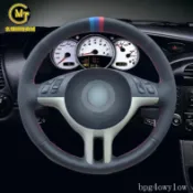 特惠🔥BMW 黑色人造革汽車方向盤套適用於寶馬 E39 E46 325i E53 X5