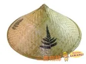 《二鹿帽飾》☆手工竹編日本斗笠(42cm) 防水型/耐用型特大斗笠/ 含羞草圖案☆拍廣告用
