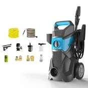 【Ogula 小倉】高壓清洗機 洗車機 110V可調壓 滑輪式（3000W）12米管+長短槍(200bar/自吸兩用/自動啟停)