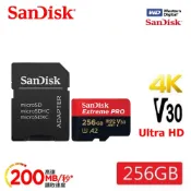SanDisk 晟碟 Extreme Pro microSDXC V30 A2 32G 256GB 記憶卡