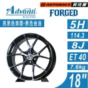 【鍛造鋁圈】Advanti FORGED AFG01 18吋 ET40 亮黑色車面+黑色金油 輕量化高強度輪圈 改裝鋁圈