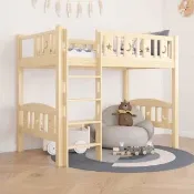 【HABABY環安家居】兒童直腿高架床 爬梯款-標準單人(兒童床、上下舖、床架、3尺床架)