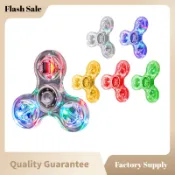 LED Hand Spinner Finger Toy with Colorful Light for Stress R