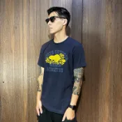 美國百分百【全新真品】Roots T恤 棉質 加拿大 海貍 經典 上衣 短袖 logo 短T 藍灰 CL42