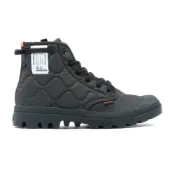 (店+)【Palladium】PALLADIUM 休閒鞋 PAMPA RE-QUILTED 黑色 拉鍊 高筒軍靴 女 74386-008