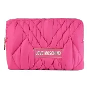 【MOSCHINO】LOVE MOSCHINO 尼龍化妝包收納包萬用包(桃粉)