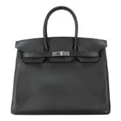 Hermes 愛馬仕 BIRKIN 35CM 89 Epsom D刻 牛皮柏金包(經典黑/銀釦)
