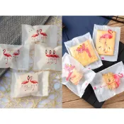 現貨 24小時出貨   5.5*8.5 火烈鳥4合一牛軋餅 雪花酥包裝袋 蔓越莓花茶袋