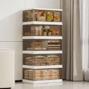 (店+)【品樂生活】免組裝大容量摺疊收納鞋櫃HE5234四層125L&五層155L/塑膠收納櫃/分層收納鞋櫃/收納箱