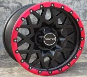 FONYEE品牌4X4精品JIMNY吉米專用鋁圈16吋8.5J 5孔139.7 ET-25中心孔110黑紅邊