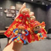 【新款】財神轉運新年吊飾 節慶禮品鑰匙扣 春節招財鑰匙圈 女生可愛包背包吊飾 娃娃機鑰匙扣批發 3D汽車鑰匙鏈 CP情侶