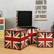 英國旗置物箱 loft英倫風木箱 米字旗收納箱 個性衣物箱 雜貨裝飾箱 布置道具箱 英國國旗大箱子 整理箱 復古風木箱