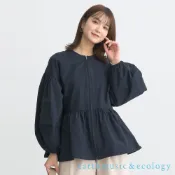 earth music&ecology 防潑水傘擺燈籠袖夾克外套(01000030300)