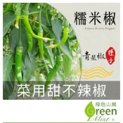 菜用甜不辣椒(約15粒種子) 不辣辣椒 菜用辣椒 辣椒種子 不辣小甜椒 糯米椒 蔬菜種子【綠色山嵐】