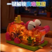 💕臺現免運💕Keeppley 奇妙積木 蠟筆小新鱷魚山先生餅乾工廠 發光拼裝模型 創意桌面氛圍燈擺件 動漫周邊收藏