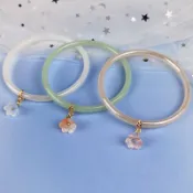 台灣現貨💕隔日配達💕 風鈴花叮噹鐲玻璃仿玉鈴蘭細條手鐲超仙鈴鐺漢服配飾品少女鐲子手鍊 手鏈 手環 手鏈女