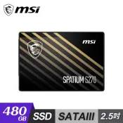 【全聯線上購】【MSI 微星】SPATIUM S270 SATA 480GB SSD固態硬碟(SATA III介面)