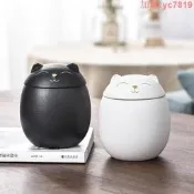 【79折下殺】打號招財貓逃磁茶葉灌儲存灌大容量變攜房巢隨身鋁性小茶倉密封灌