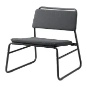 【IKEA 宜家家居】LINNEBÄCK 休閒椅，vissle 深灰色