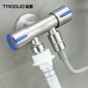 成名在望 角閥 止水閥 減壓閥 304不鏽鋼三通角閥一進二出水龍頭雙開關一分二雙洗衣機頭三角閥『ZW7814』