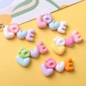 【夏沁DIY】現貨💕LOVE字牌🌟不含運費，滿百元出貨🌟樹脂配件微縮影娃娃屋微景觀立體裝飾DIY奶油膠鑰匙圈手工製作材料