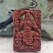 【家家銀飾手工坊】天然雷擊棗木關聖帝君神尊(精緻立體浮雕雷擊棗木關聖帝君神尊)