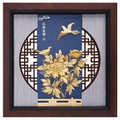 花開富貴金箔畫 | 升遷升職長輩生日吉祥藝術擺飾推薦