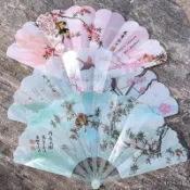 🔥臺灣熱銷🔥扇子摺扇風舞蹈扇兒童女漢服古風塑料小扇子學生夏季隨身便攜X38C