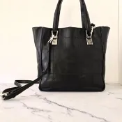中古包 Chanel黑色銀冰格魚子醬托特包 斜背包 單肩包 側背包小包
