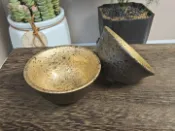 古瓷堂日本回流瓷器 日本回流 悅山作 24K真金滿工天目釉茶盞一對 中古茶杯 原盒拆莊重古樸 品茗杯 金箔內繪富貴大氣 口徑6.1cm 收藏級茶具
