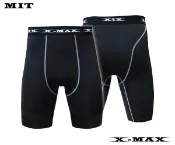 特價111-排汗王~XMAX-MIT-壓縮褲-男款低壓內搭型5分褲-灰線~跑步~運動~