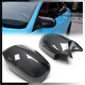 【品質保障】適用於BMW寶馬3系列 E90 E92 E93 320i 325i 碳纖維牛角後視鏡殼 卡夢後照鏡護罩