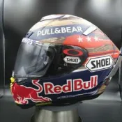 LJ 龍杰貼膜 shoei x14 93 MotoGP美國站專用 red bull 安全帽 下巴 貼紙 擬真版
