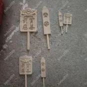 熱銷款~七爺八爺黑白無常木質法器配件火令籤虎頭牌懲善罰惡牌神像手持 26/3