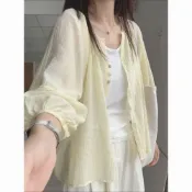 襯衫 防曬外套 大尺碼女裝 外套 薄外套 涼感衣 大尺碼300斤 韓系淺藍色顯瘦襯衫女 疊穿寬鬆百搭顯瘦防曬襯衣外穿開衫