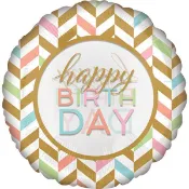 派對城 現貨 【71x71cm鋁箔氣球(不含氣)-粉彩生日派對】 歐美派對 生日氣球 鋁箔氣球  派對佈置 拍攝道具