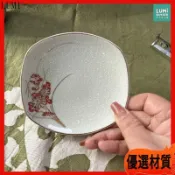 醬料碟 日本盤子 陶瓷盤 點心盤 復古手繪菊花描金雪花釉 異形盤 小碟子 小菜碟 甜點盤 質感餐具 日式碗盤 水果盤托盤
