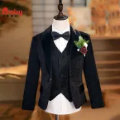 男童西裝禮服三件套｜婚禮花童主持服／生日宴會鋼琴演出服／兒童正式場合正裝穿搭