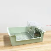 熱賣 亞克力草架 兔子牧草架 牧草盒 兔子食盆兔飼料架 兔子草架 兔子食物架 兔子牧草架用品 可調整食盆-yyw310