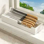 ⚡臺灣出貨⚡304不鏽鋼刀架置物架臥式刀座橫放平放菜刀廚房抽屜櫥櫃刀具收納