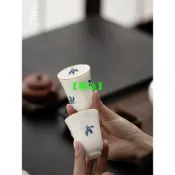 功夫茶具 白瓷 純手繪 蘭花 聞香杯 聚香杯 品茗杯